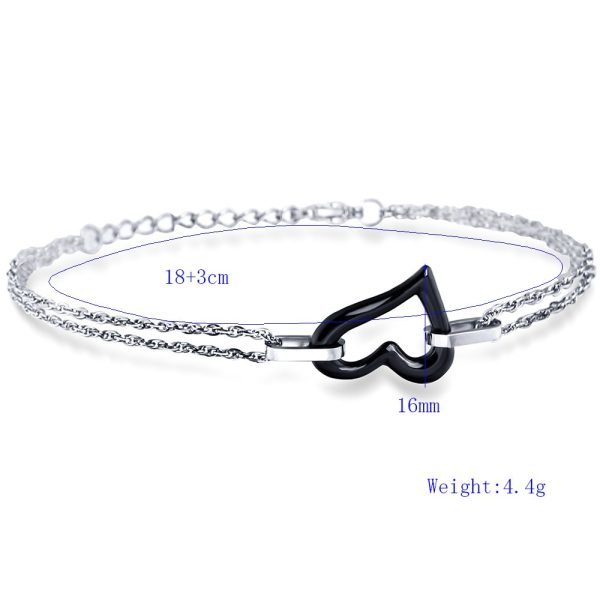 Montebello Armband Chanelle Black – Dames – 316L Staal – keramiek – Hart – 18 + 3 cm-10430
