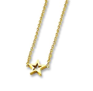 Amanto Ketting Emgre Gold - Dames - 316L Staal Goudkleurig PVD - Ster - ∅8 mm - 45+5 cm-0