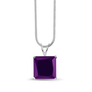 Montebello ketting Vana Purple - Dames - Zilver Gerhodineerd - Zirkonia - 10x10 mm - 42 cm-0