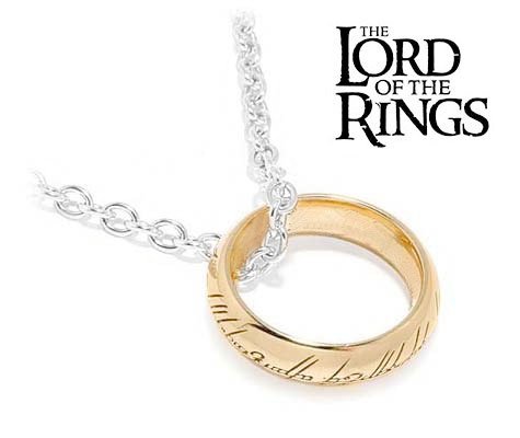 One Ring of Power met gouden tekens, aan ketting-0