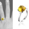 Montebello Ring Yellow Accent Dames - Zilver Gerhodineerd - Zirkonia-0