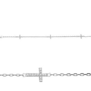 Montebello Armband Dover - Dames - Zilver - Gerhodineerd - Zirkonia - Kruis - 7 mm - 18 cm-0