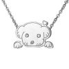 Montebello Ketting Puppy - Dames - 316L Staal - Zirkonia - Hond - 12x20mm - 45cm-0