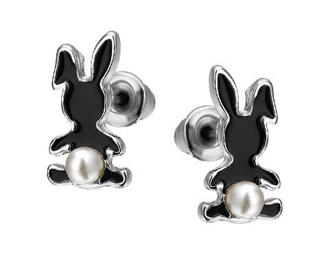 Rabbit, metalen oorbellen - amanto kinderjuwelen-0