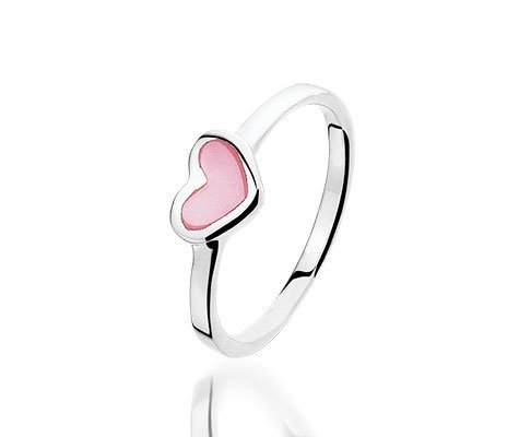 Pink Heart ring, zilveren ring - amanto kinderjuwelen-0