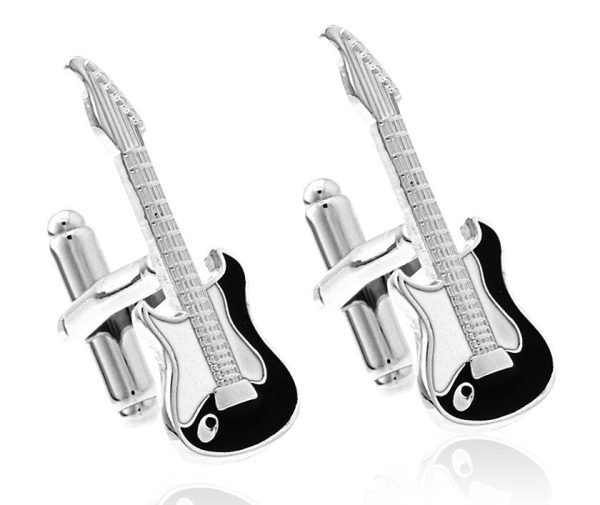 Montebello Manchetknopen Rock Guitar - Heren - 316L Staal - Epoxy - 10 x 30 mm-0