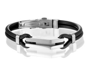 Montebello Armband Sida - Heren - Staal - Siliconen - ∅19 cm-0