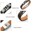 Montebello Armband Abroma - Unisex - 316L Staal - PU Leer - 12mm - 20.5cm-9256