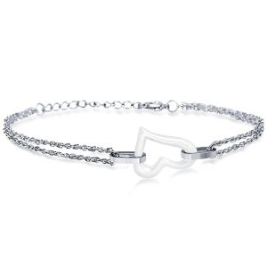 Montebello Armband Chanelle White – Dames – 316L Staal – keramiek – Hart – 18 + 3 cm-0