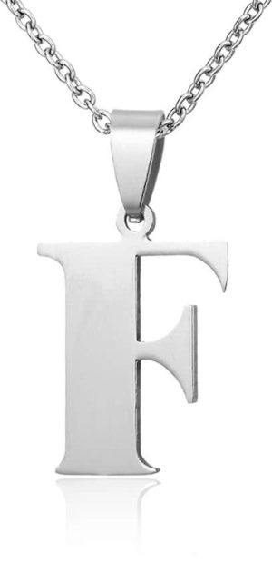 Montebello Ketting Letter F - Heren - 316L Staal - 19 x 30 mm - 50 cm-0