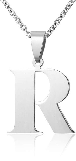 Montebello Ketting Letter R - 316L Staal - Alfabet - 18x30mm - 50cm-0