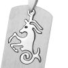 Montebello Ketting Steenbok - Unisex - 316L Staal - Horoscoop - Dogtag - 50 x 22 mm - 50 cm-11239