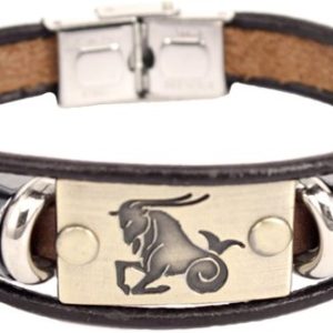 Montebello Armband Steenbok - Unisex - Leer - Horoscoop - 19cm-0