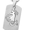Montebello Ketting Steenbok - Unisex - 316L Staal - Horoscoop - Dogtag - 50 x 22 mm - 50 cm-0