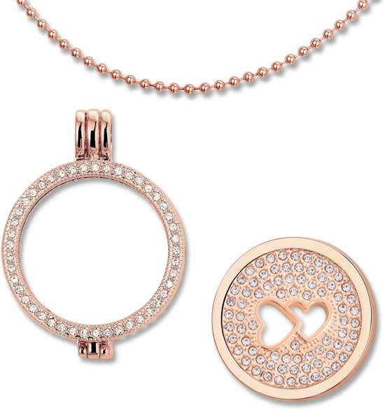 Montebello Ketting Kady - Dames - 316L Staal - Zirkonia - Hart - 3-delige - Coin - 80 cm-11514