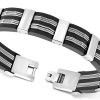 Amanto Armband Adisan - Heren - 316L Staal - Rubber - 14 mm - 21cm-11676