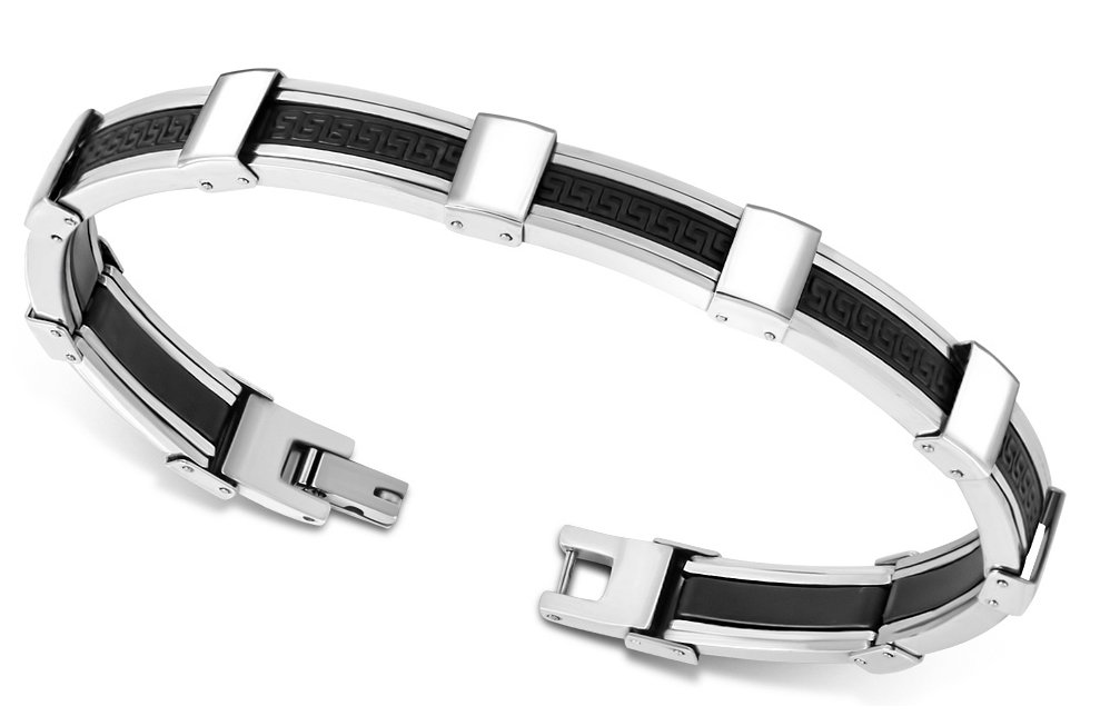 Amanto Armband Addis - Heren - 316L Staal - Rubber - 9 mm - 21 cm-11694