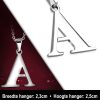 Amanto Ketting Letter A - Heren - 316L Staal - Alfabet - 23 x 25 mm - 60 cm-12126
