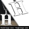 Amanto Ketting Letter H - Heren - 316L Staal - Alfabet - 22 x 22 mm - 60 cm-12094