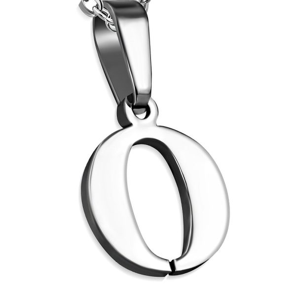 Amanto Ketting Letter O - Heren - 316L Staal - Alfabet - 13 x 13 mm - 50 cm-0