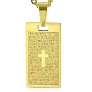 Amanto Ketting Amdy - Heren - 316L Staal - Tekst - Dogtag - 56 cm-0