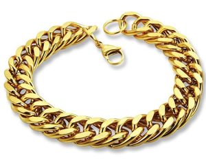 Amanto Armband Adje - Heren - 316L Staal Goud PVD-12mm-22cm-0