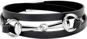 Montebello Armband Bliss Black Z - Dames - Leer - Metaal - 5 mm - 60 cm-0