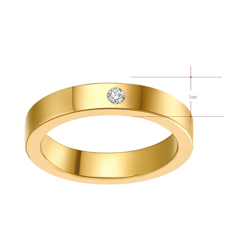 Montebello Ring Tabea Gold - Unisex - 316L Staal - Zirkonia - Trouw - 5 mm -13164
