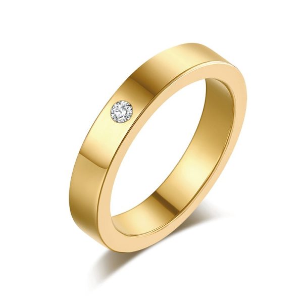 Montebello Ring Tabea Gold - Unisex - 316L Staal - Zirkonia - Trouw - 5 mm -0