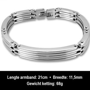Amanto Armband Bas - Heren - 316L Staal - 11,5 mm - 21 cm-13258
