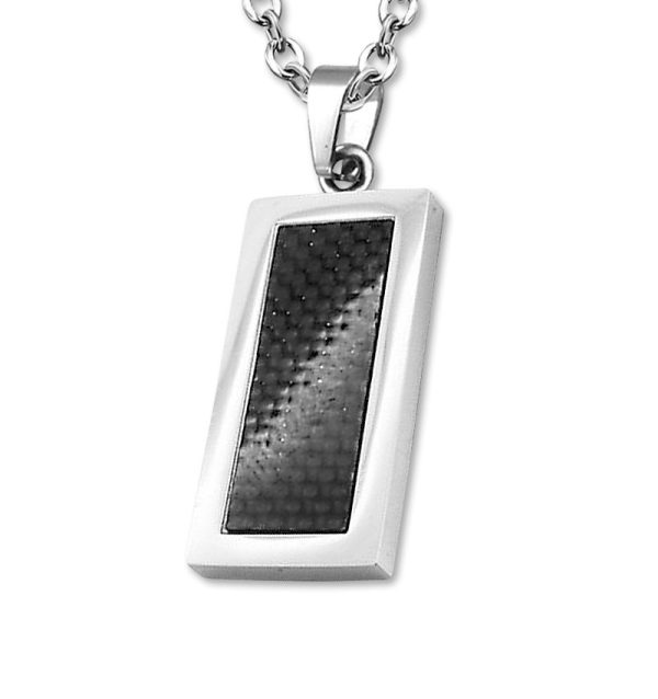 Amanto Ketting Archel - Heren - 316L Staal - Carbon - 15 x 35 mm - 60 cm-0
