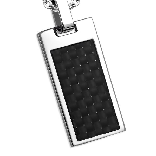 Amanto Ketting Boyd - Heren - 316L Staal - Carbon - 30 x 15 mm - 60 cm-0