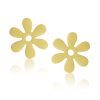 Montebello Oorbellen Blume Gold O - Dames - 316L Staal Goud PVD - Bloem - ∅ 13 mm-0