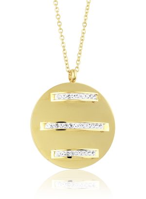 Montebello Ketting Boan K - Dames - 316L Staal Goud PVD - Zirkonia - Rond - ∅ 36 mm - 50 cm-0