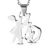 Amanto Ketting Blessing - Dames - 316L Staal - Symbool - Zegen - 12 x 12 mm - 40 cm-0