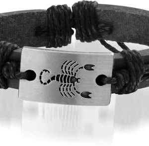 Montebello Armband Schorpioen - Unisex - Leer - Horoscoop - ∅20-23cm-0