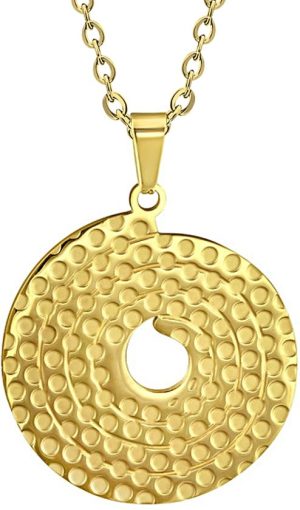 Amanto ketting Cameon Gold - Dames - 316L Staal - Rond - ∅32 mm - 50 cm-0