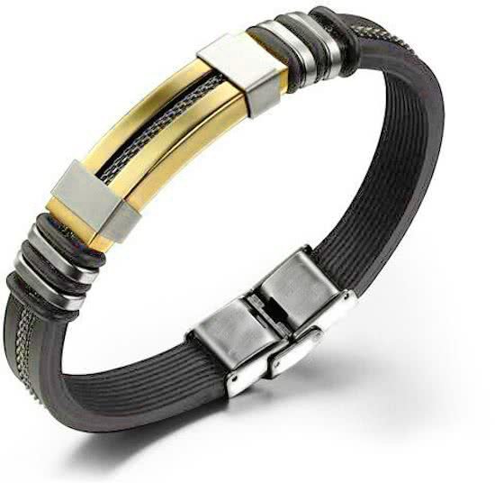 Montebello Armband Malens Gold - 316L Staal - Siliconen - 20.5cm-0