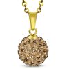Amanto Ketting Cava G Champagne - Dames - 316L Staal Goud PVD - Zirkonia - 12 x 12 mm - 45 cm-0