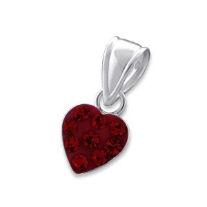 Amanto Kids Ketting Charaf Red - 925 Zilver E-Coating - Hart - 7x7mm - 38cm-14422