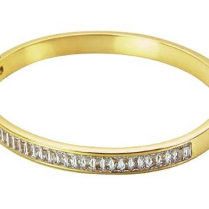 Amanto Armband Darrin Gold - Dames - 316L Staal Goud PVD - Zirkonia - 6 mm - 58 x 50 mm-0