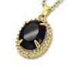 Amanto Ketting Dara Gold - Dames - 316L Staal Goud PVD - Zirkonia - 26 x 21 mm - 50 cm-0