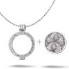 Montebello Ketting Aleyna G - Dames - Staal - Messing - Zirkonia - ∅35 mm - Coin - 3-delig - 80 cm-16771