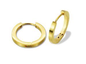 Amanto Oorbellen Davit Gold - Dames - 316L Staal Goud PVD - Frosted - 2 x 18 mm-0