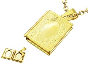 Amanto Ketting Dion Gold - Unisex - 316L Staal - Fotomedaillon - 23 x 19 mm - 60 cm-0