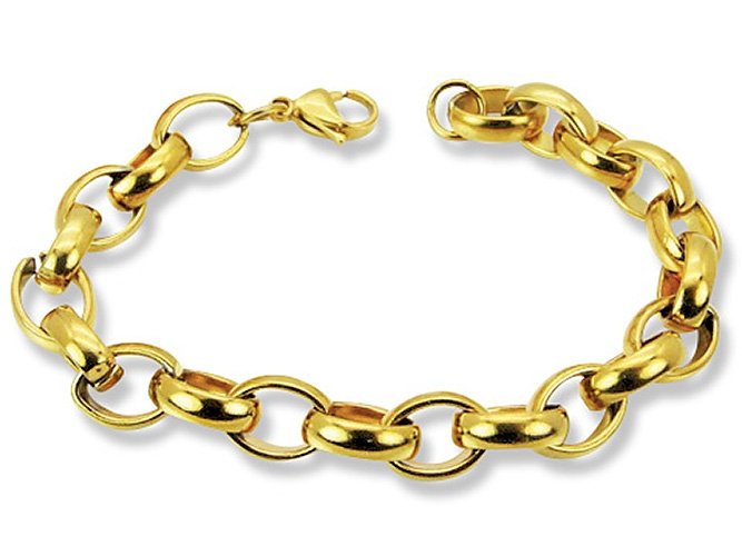 Amanto Armband Djesna Gold - Dames - 316L Staal - Ovaal - 10 mm - 20 cm-0