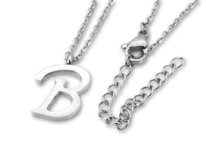 Amanto Ketting B - Unisex - 316L Staal - Letter - 18x12mm - 50cm-0