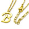Amanto Ketting B Gold - Unisex - 316L Staal Goud PVD - Letter - 18 x 12 - 50 cm-0
