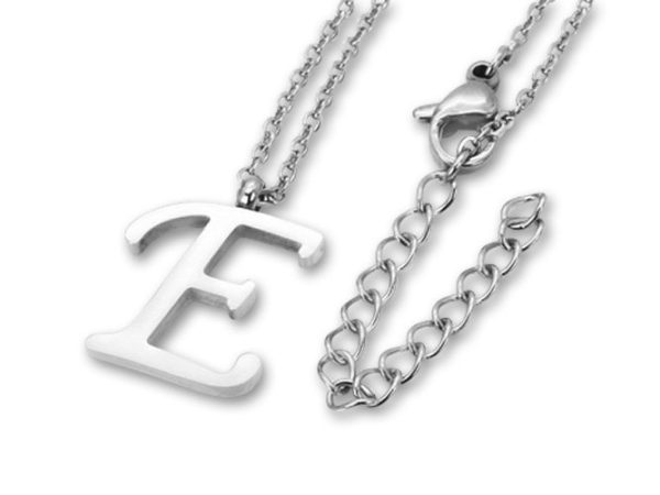 Amanto Ketting E - Unisex - Staal PVD - Letter - 18x14mm - 50cm-0