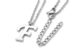 Amanto Ketting F - 316L Staal PVD - Letter - 16x10mm - 50cm-0